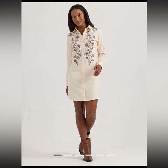 Wrangler Retro Ivory Shirt Dress - Picture 1 of 10